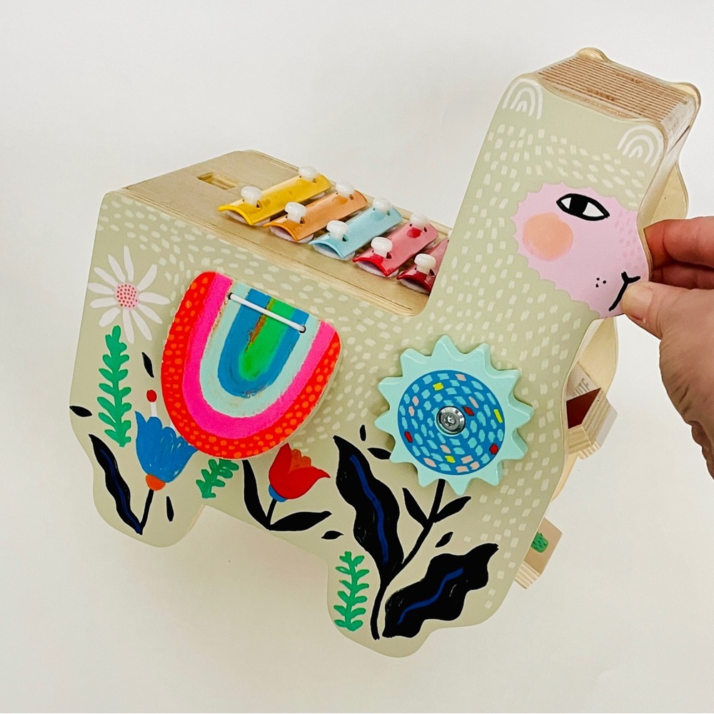 Manhattan Toy Wooden Musical Llama Nursery Decor Educational